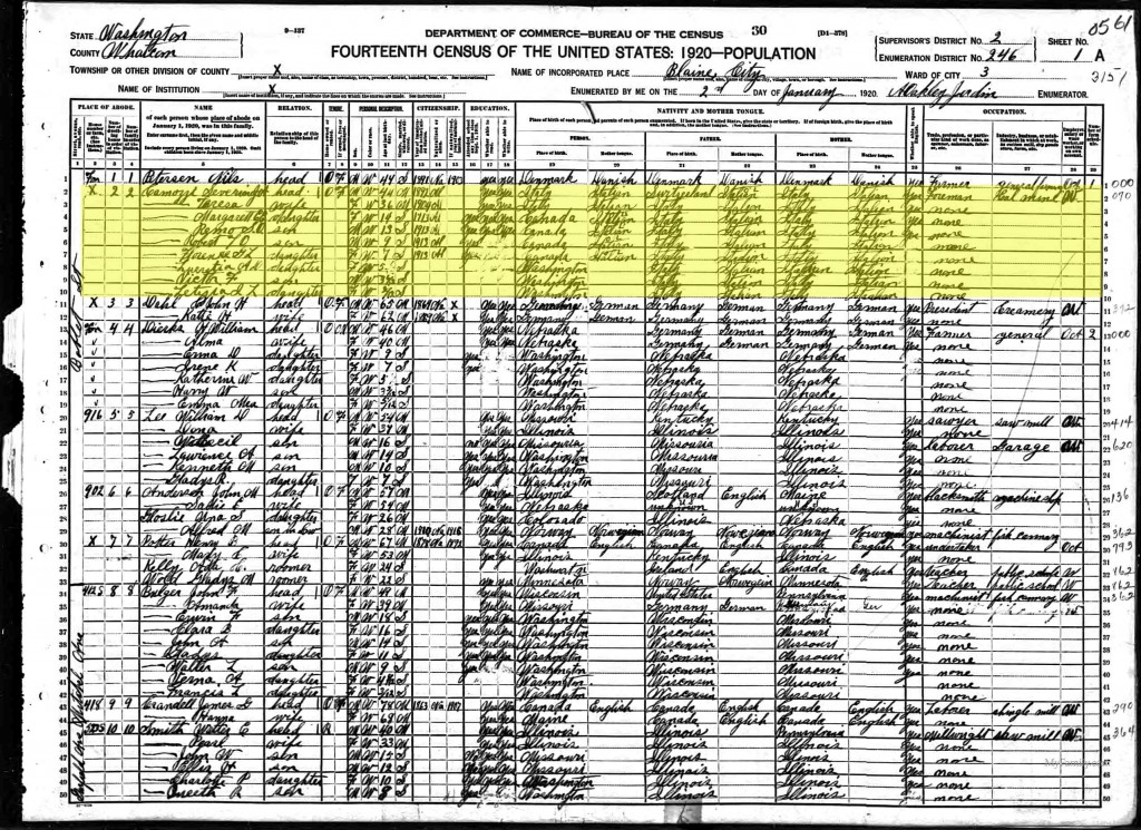 Seeverino Camozzi 1920 US Census