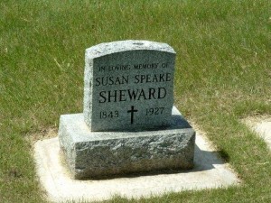 Speake Family Tree - Susan Shuard/Sheward (Speake) 1927 Gravestone in Moose Jaw, Sask.