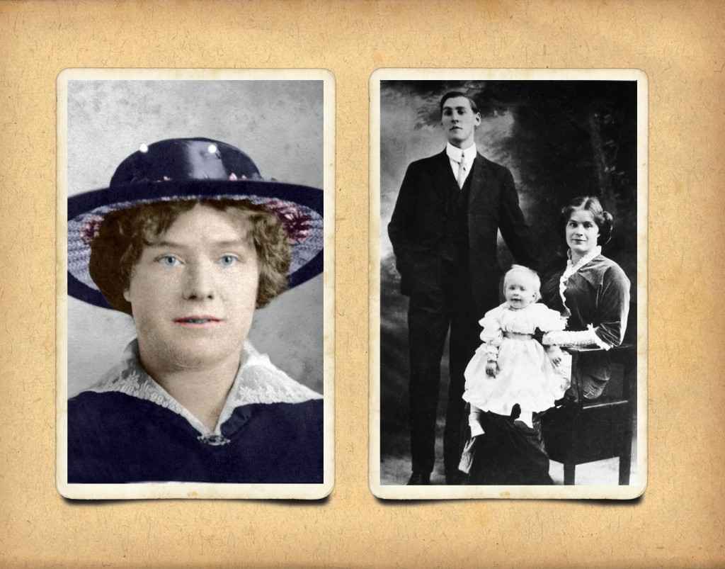 Myrtle's Photo Album - Florence Davis, Fred Sheward and Gladys Sheward